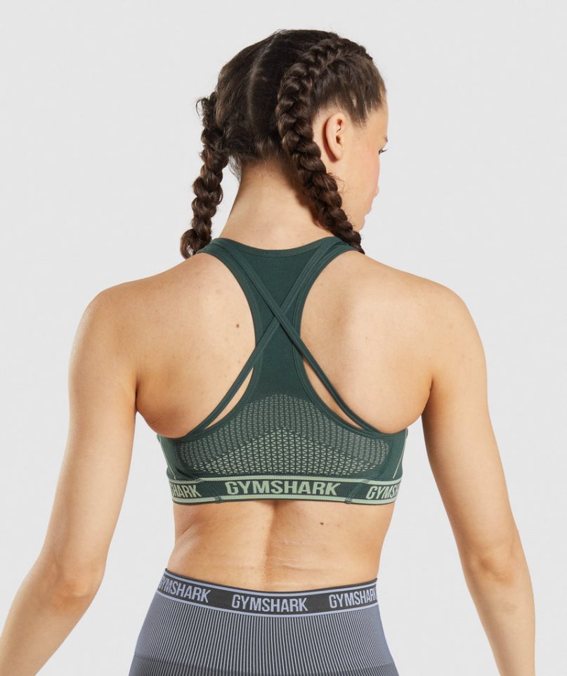 Women's Gymshark Apex Seamless Sports Bra Green | CA 87N53D